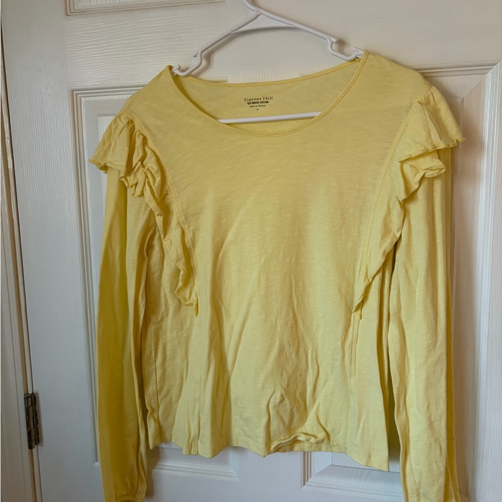 Yellow Ruffled Long Sleeve Top garnet hill